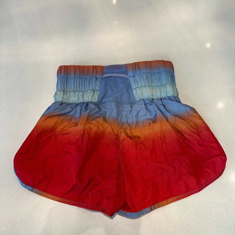 Gradient Red and Blue Women's Shorts - Picture 2 of 6